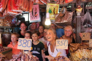 family enjoying Khlong Toei Market